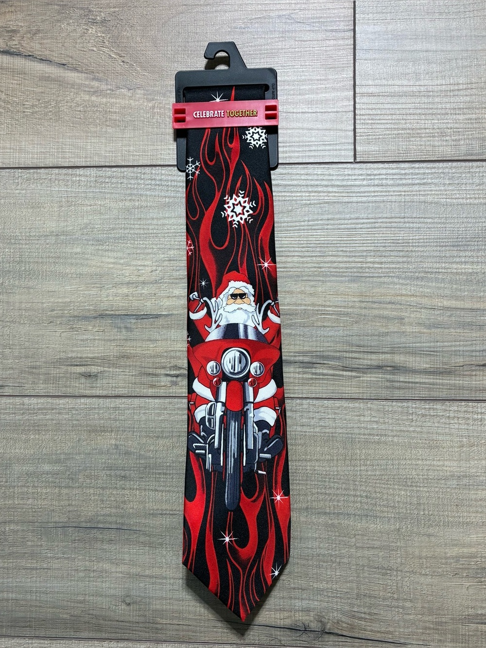 Celebrate Together Mens Santa Motorcycle Christmas Tie